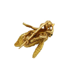 Broche Épingle en or jaune et émeraudes - Castafiore