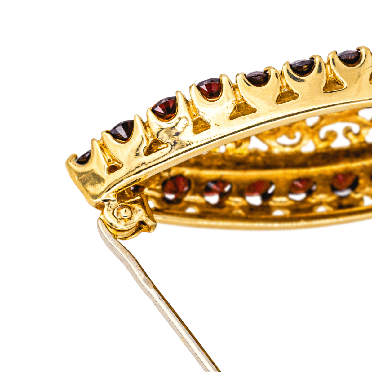 Broche Épingle en or jaune et grenat - Castafiore