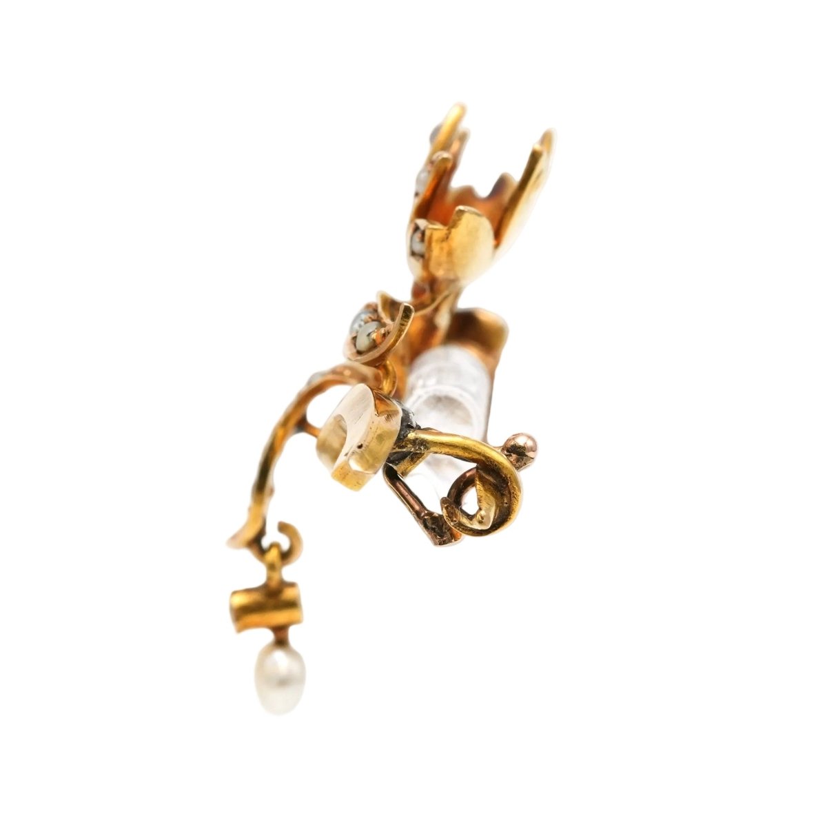 Broche Épingle en or jaune et perles - Castafiore