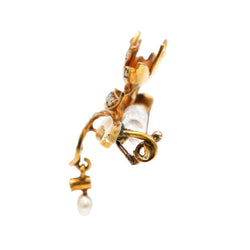 Broche Épingle en or jaune et perles - Castafiore