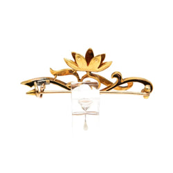 Broche Épingle en or jaune et perles - Castafiore