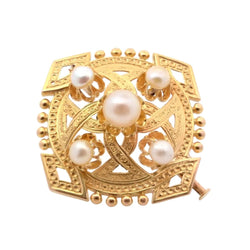 Broche Épingle en or jaune et perles - Castafiore