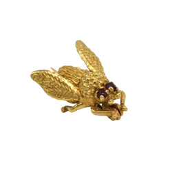 Broche Épingle en or jaune et rubis - Castafiore
