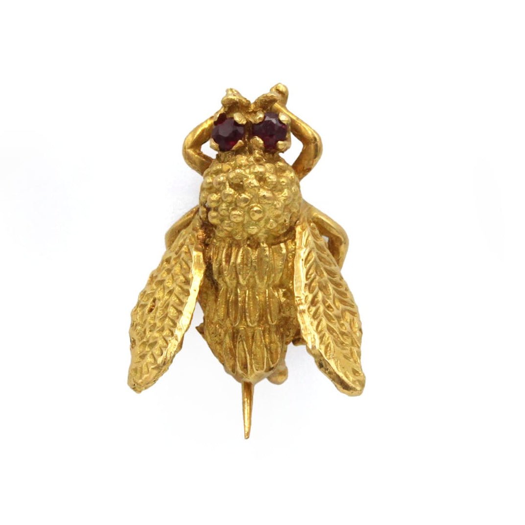 Broche Épingle en or jaune et rubis - Castafiore