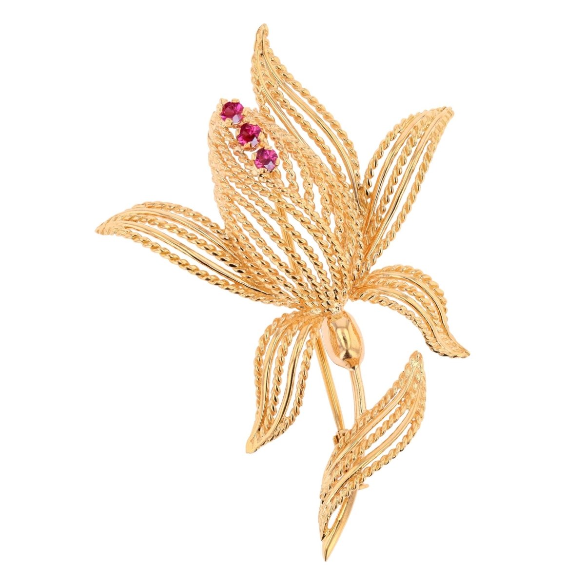 Broche Épingle en or jaune et rubis - Castafiore