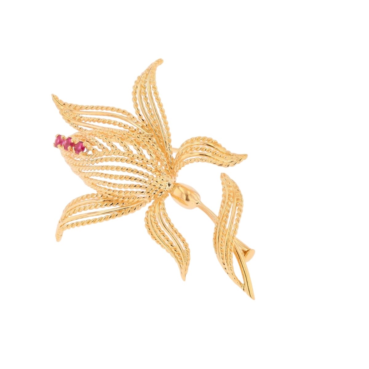 Broche Épingle en or jaune et rubis - Castafiore