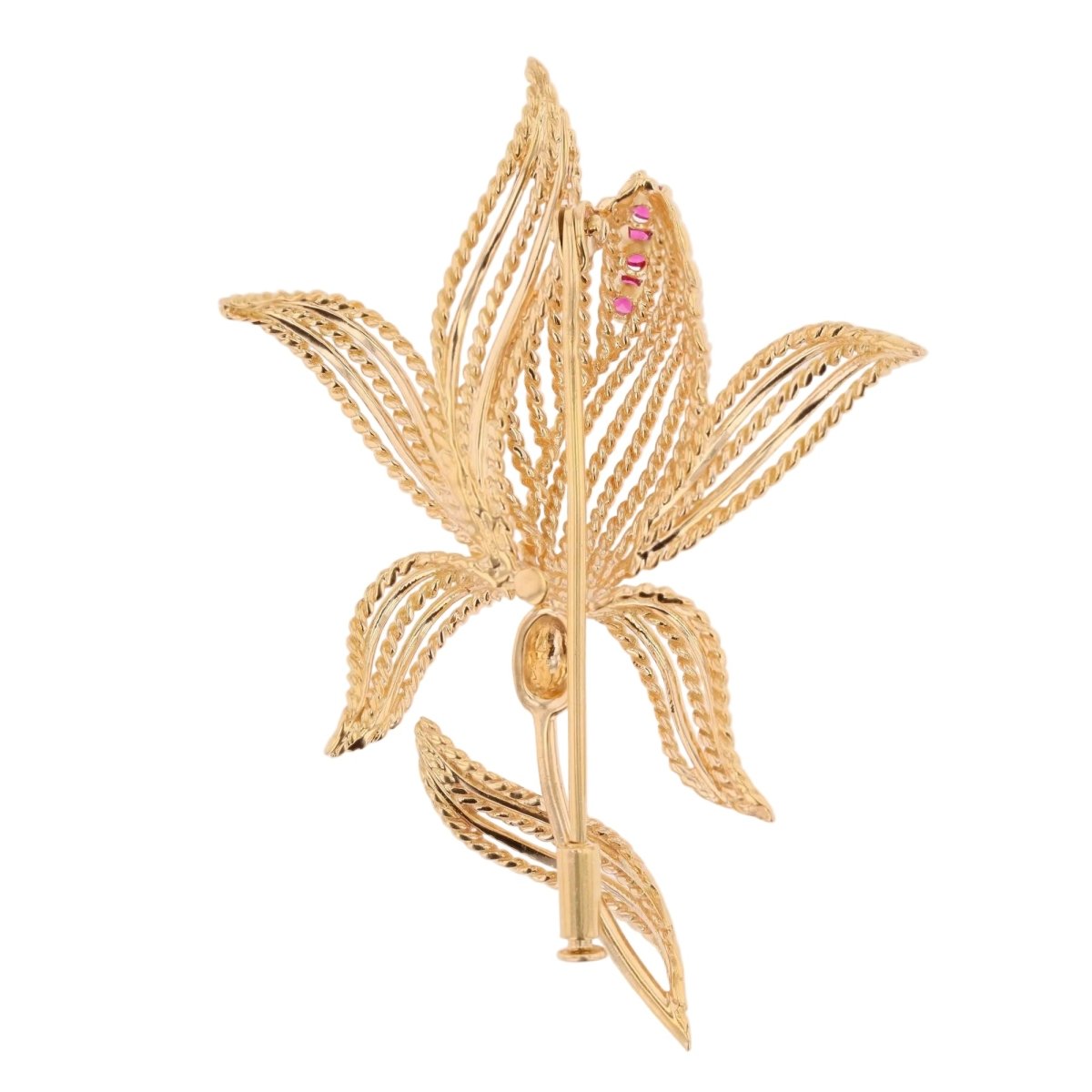 Broche Épingle en or jaune et rubis - Castafiore