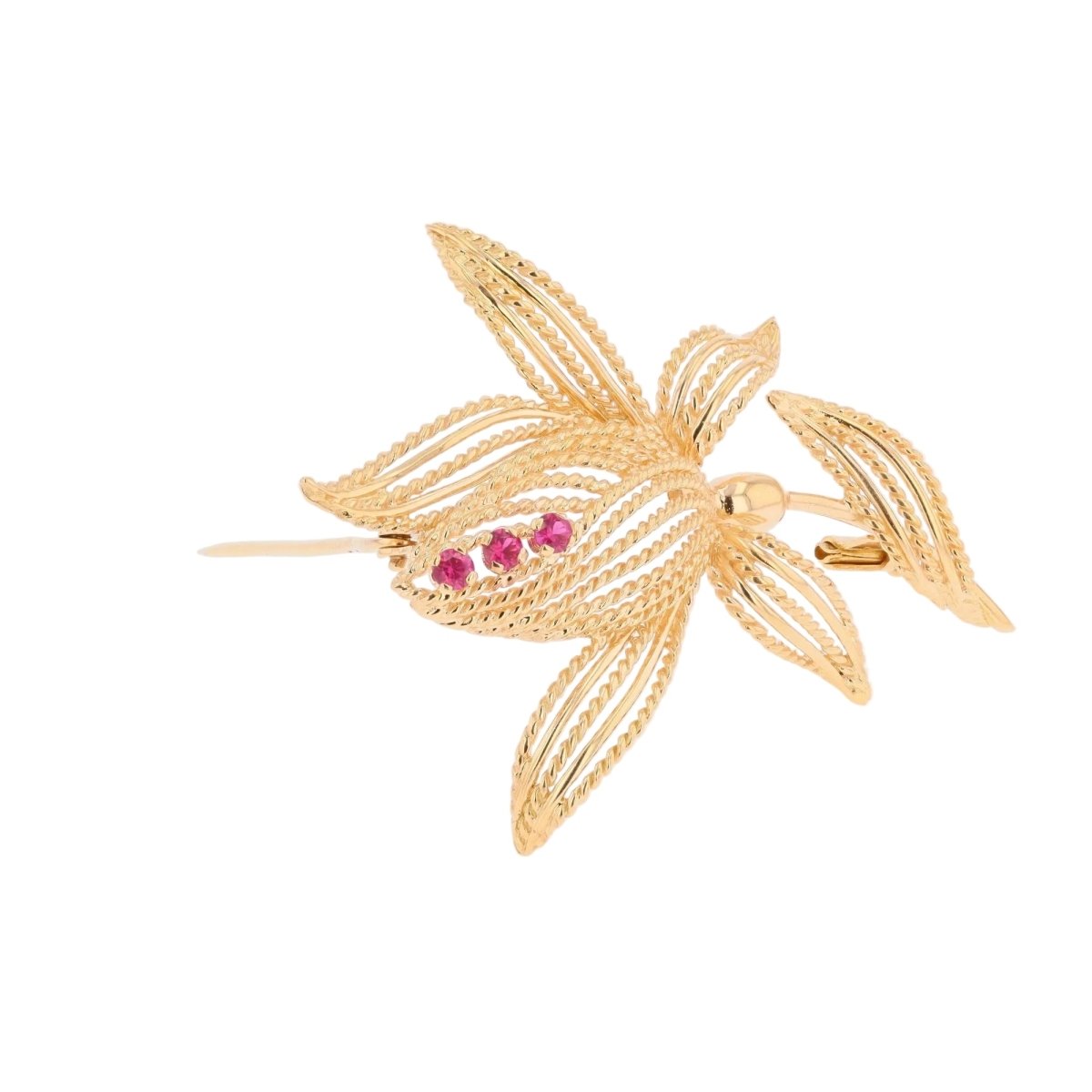 Broche Épingle en or jaune et rubis - Castafiore