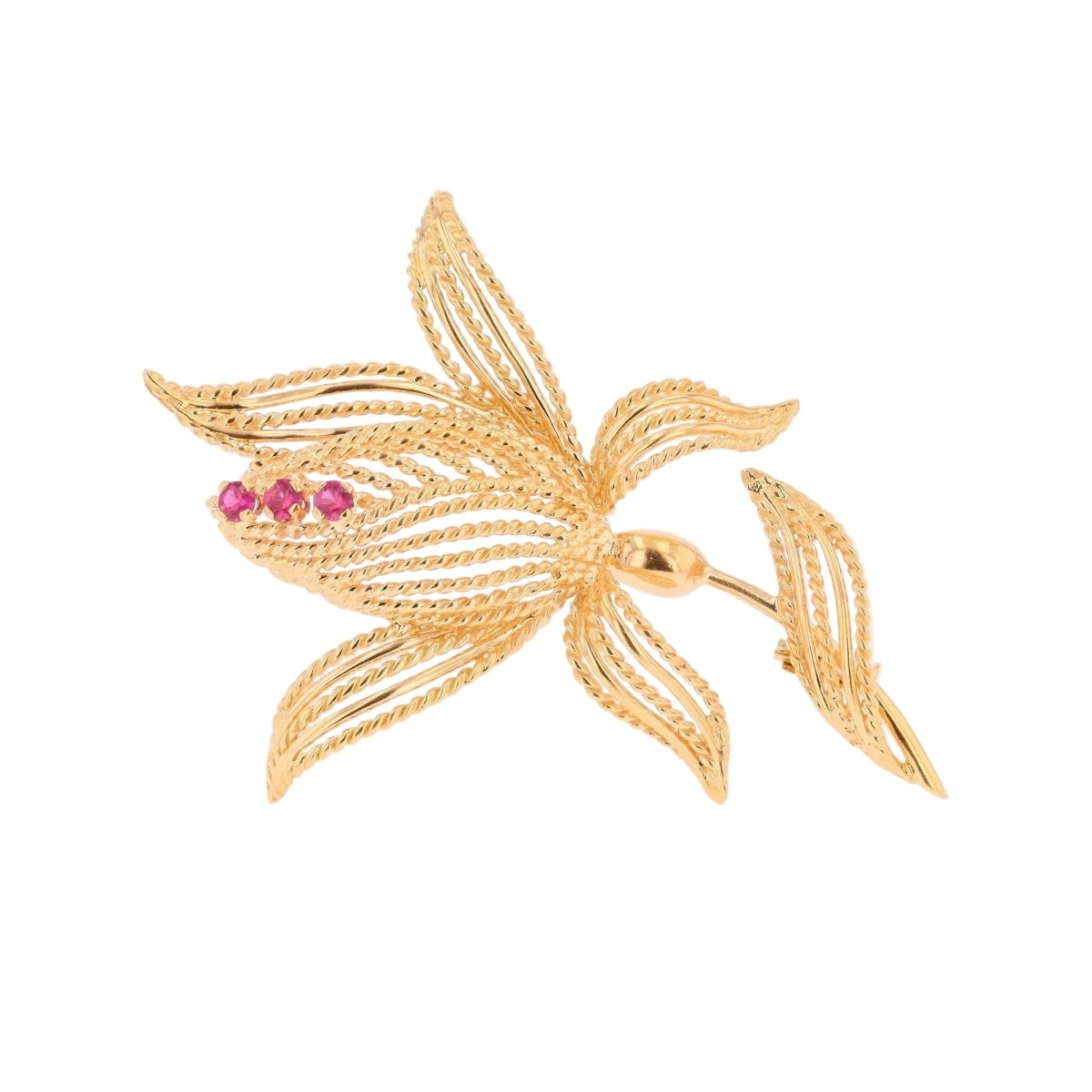Broche Épingle en or jaune et rubis - Castafiore
