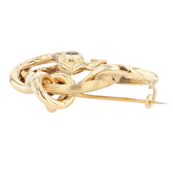 Broche Épingle en or jaune et saphir - Castafiore