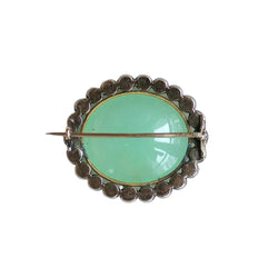 Broche Épingle en or jaune, or rose, argent, chrysoprase et diamants - Castafiore