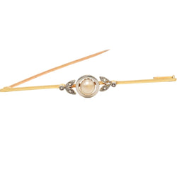 Broche Épingle en or jaune, perle et diamants - Castafiore