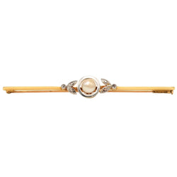 Broche Épingle en or jaune, perle et diamants - Castafiore