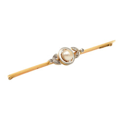 Broche Épingle en or jaune, perle et diamants - Castafiore
