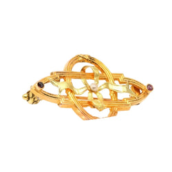 Broche Épingle en or jaune, perle et rubis - Castafiore