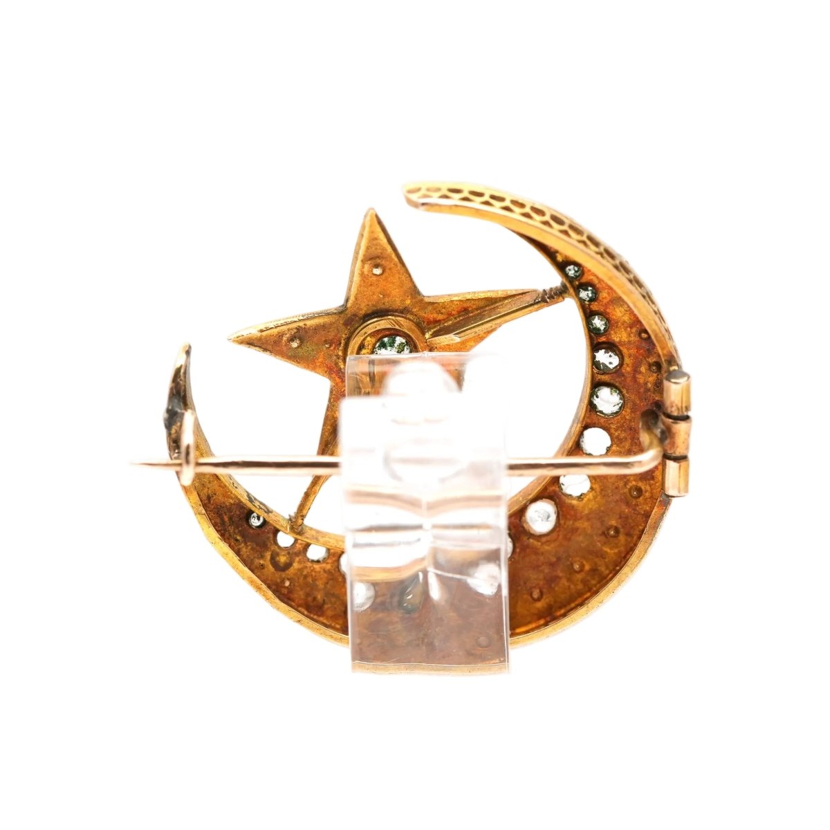 Broche Épingle en or jaune, perles et strass - Castafiore