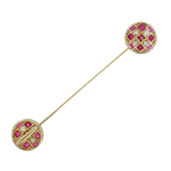 Broche Épingle en or jaune, platine, rubis et diamants - Castafiore