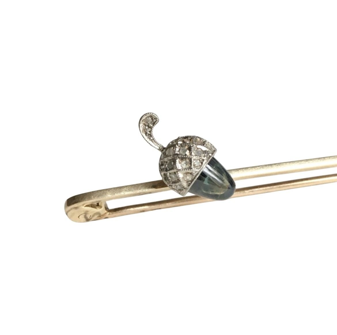 Broche Épingle en or jaune, platine, saphir et diamants - Castafiore