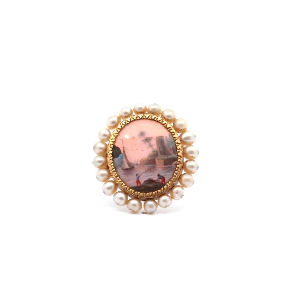 Broche Epingle en or, nacre et perles - Castafiore