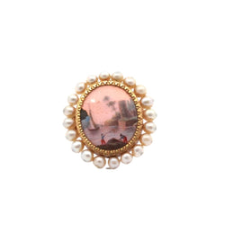 Broche Epingle en or, nacre et perles - Castafiore