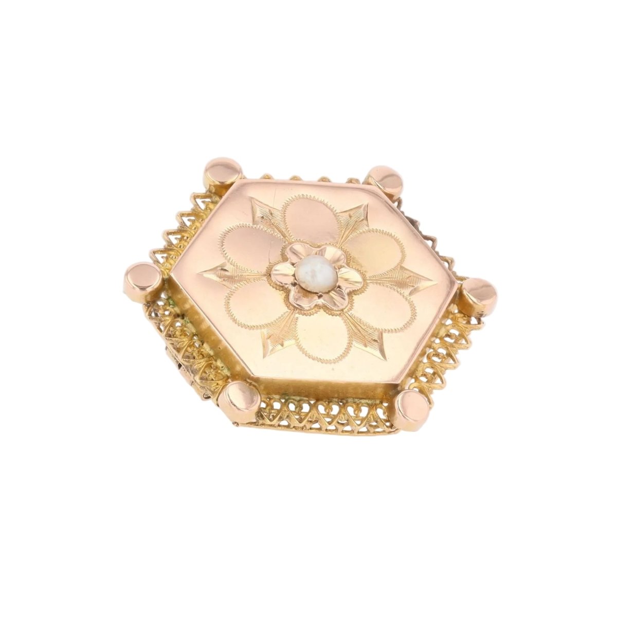 Broche Épingle en or rose et perle - Castafiore