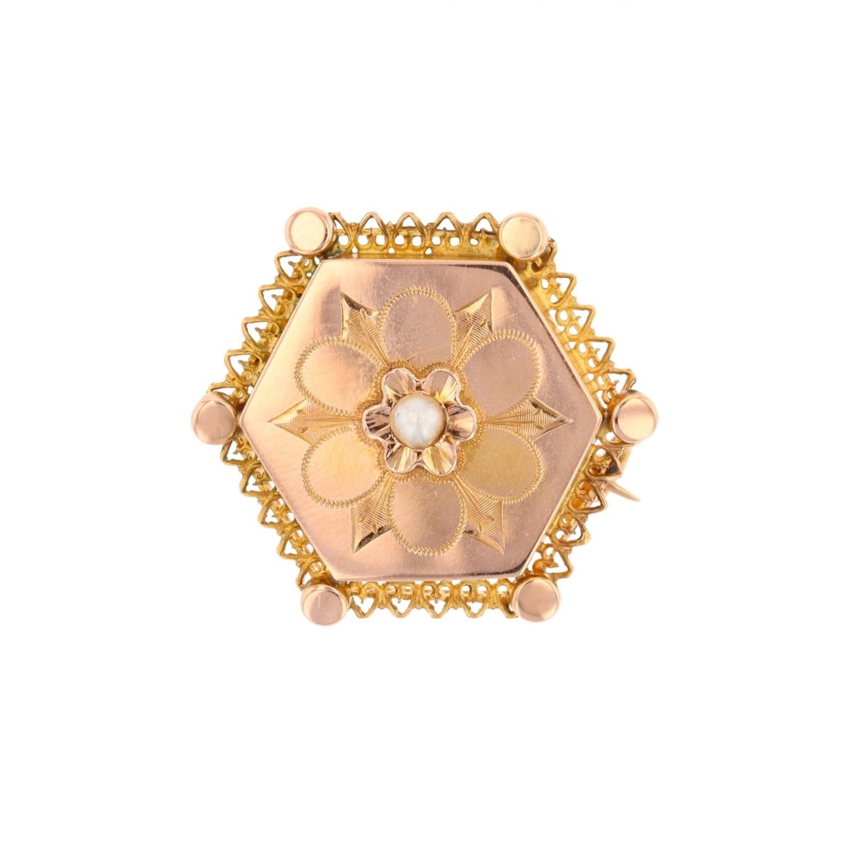 Broche Épingle en or rose et perle - Castafiore