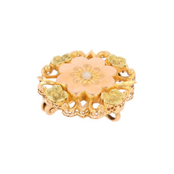 Broche Épingle en or rose, or vert et perles - Castafiore