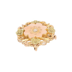 Broche Épingle en or rose, or vert et perles - Castafiore