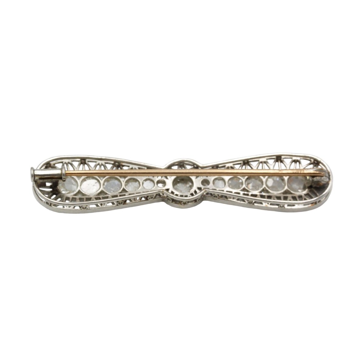 Broche Épingle en or rose, platine, et diamants - Castafiore