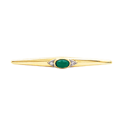 Broche Épingle VAN CLEEF & ARPELS en or jaune, platine, chrysoprase et diamants - Castafiore