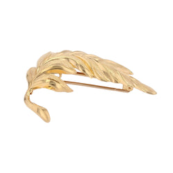 Broche feuille en or jaune - Castafiore