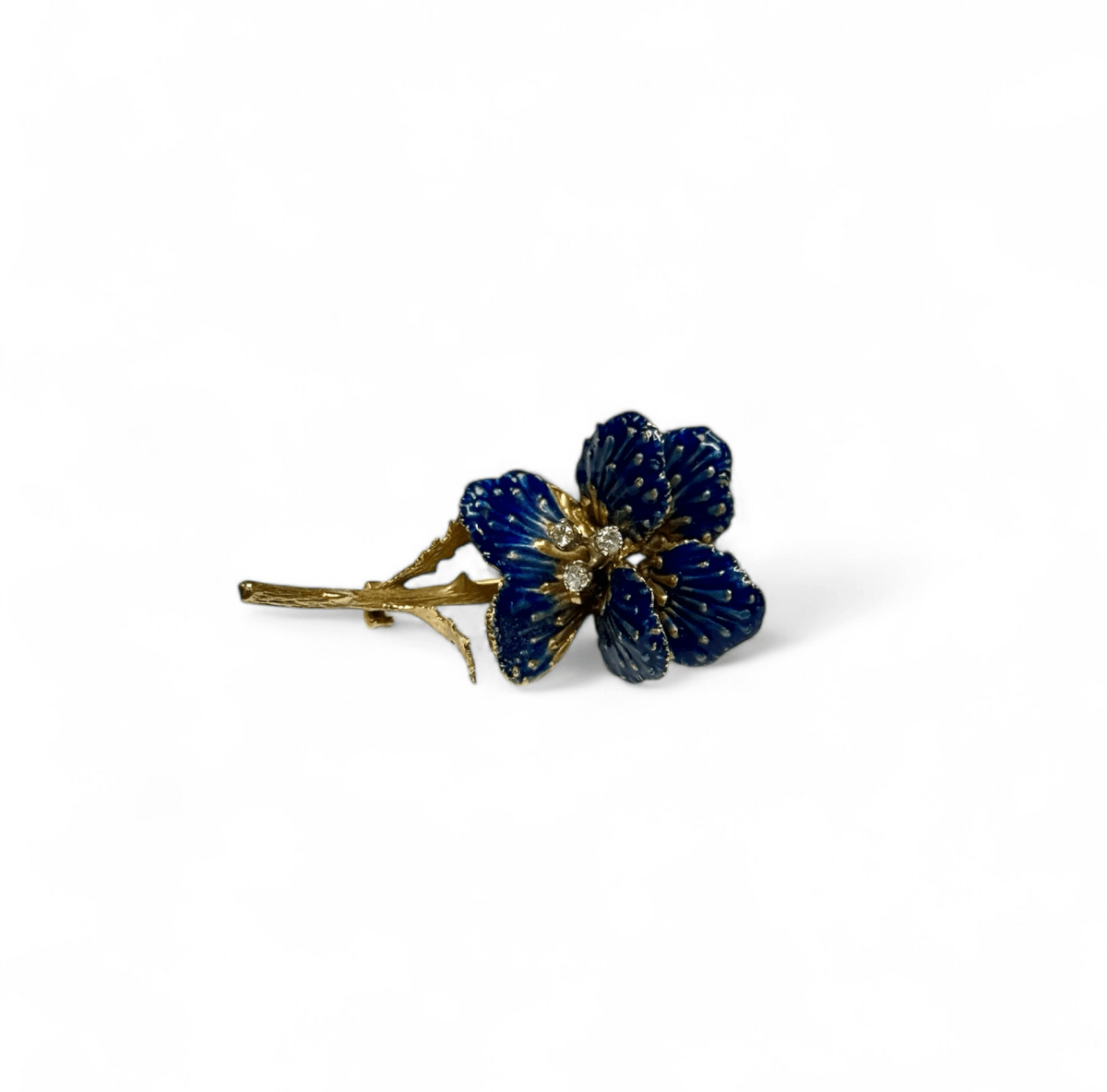 Broche « fleur bleue » Édouard Richards - Castafiore