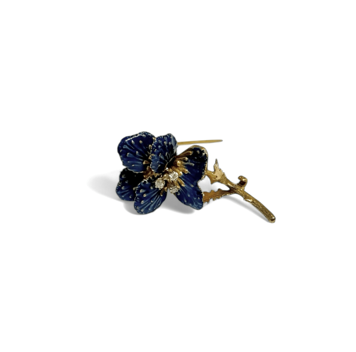 Broche « fleur bleue » Édouard Richards - Castafiore
