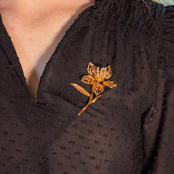 Broche Fleur Or jaune Diamant - Castafiore