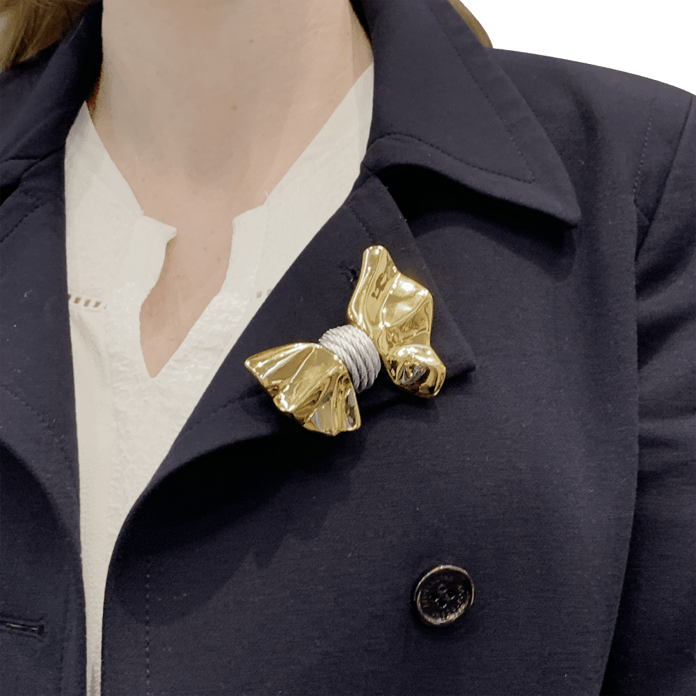 Broche FRED en or jaune et acier - Castafiore