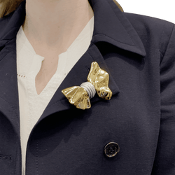 Broche FRED en or jaune et acier - Castafiore