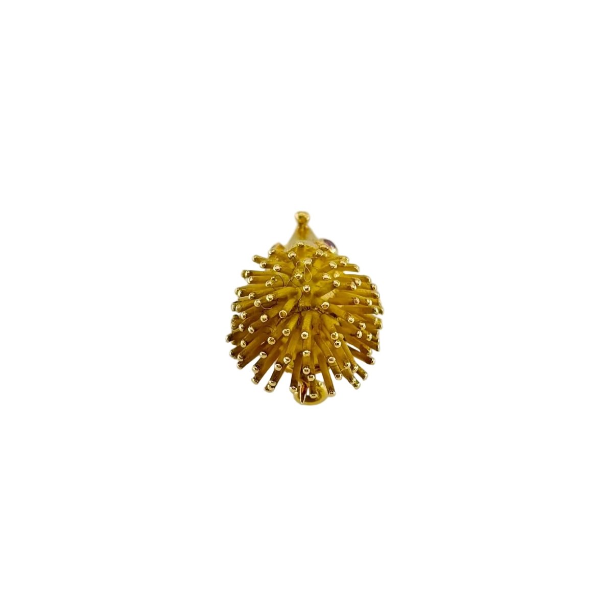 Broche Hérisson en or jaune et rubis - Castafiore