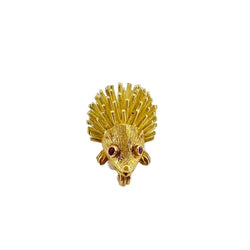 Broche Hérisson en or jaune et rubis - Castafiore
