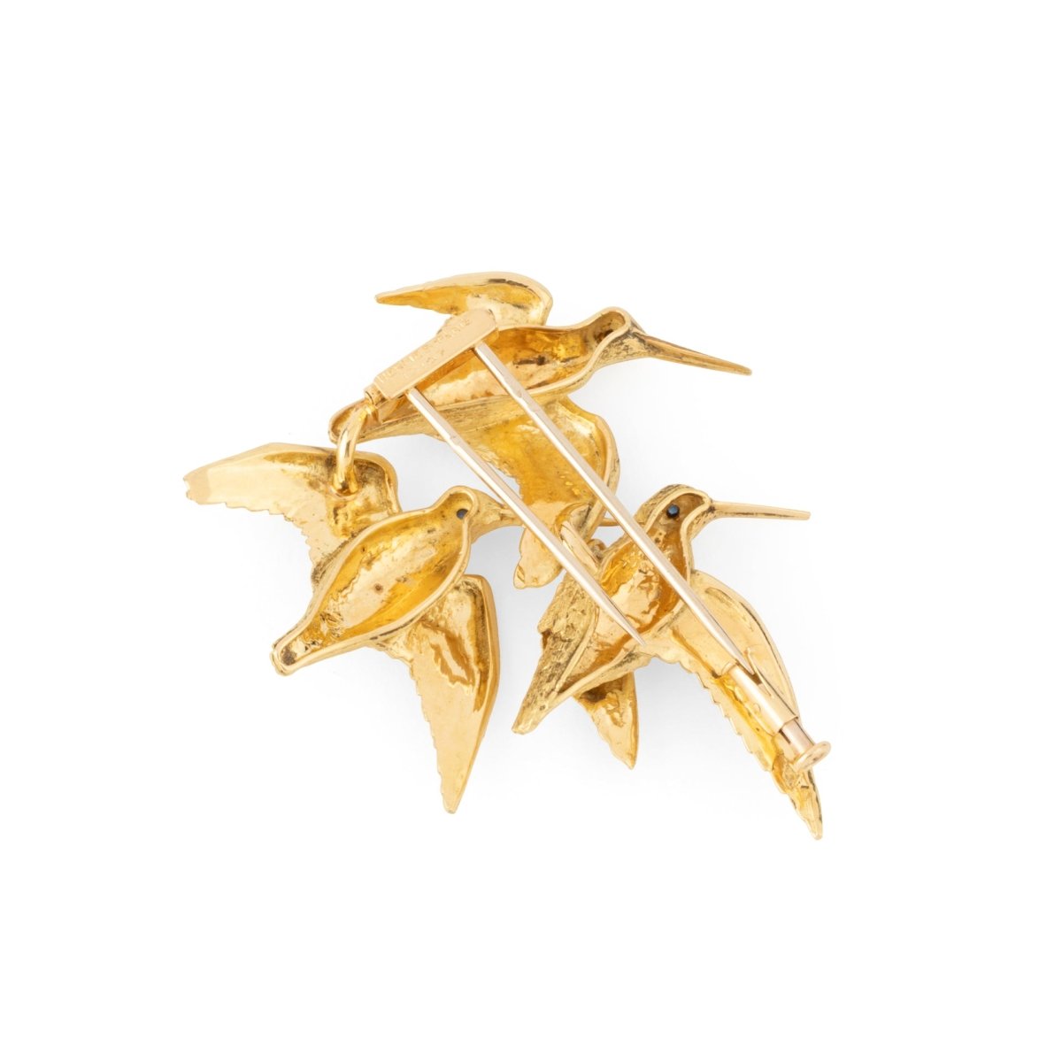 Broche HERMÈS "Bécasses" en or jaune par GEORGES LENFANT - Castafiore