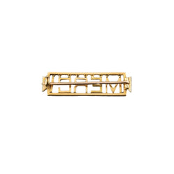 Broche 'Merci" en or jaune 18K et platine, émaillée, encadrée de diamants. - Castafiore