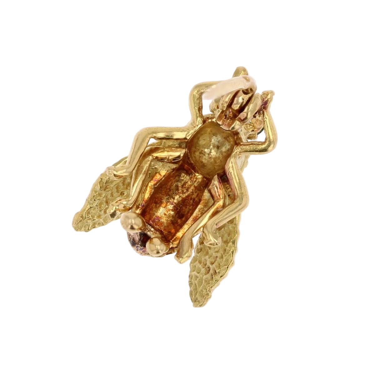 Broche Abeille en or jaune et rubis