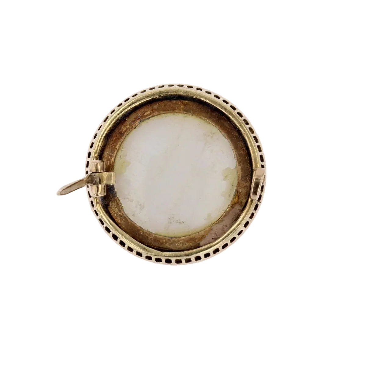Broche opale diamants émail noir - Castafiore