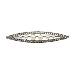 Broche - Or. diamants et perles - Castafiore