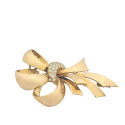 Broche or jaune et diamants - Castafiore