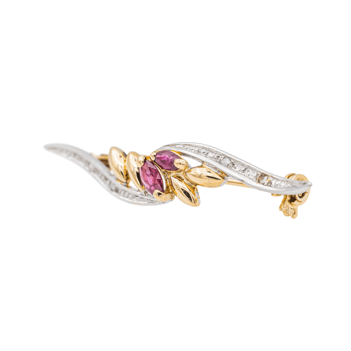 Broche Or jaune Rubis - Castafiore