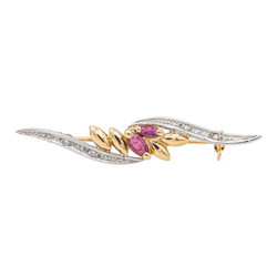 Broche Or jaune Rubis - Castafiore