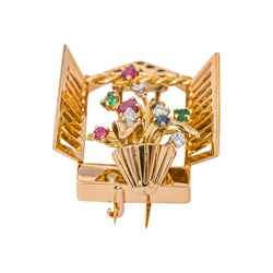 Broche Or rose Rubis - Castafiore
