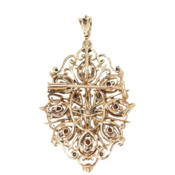 Broche pendentif en or jaune, emeraude et perles de culture - Castafiore