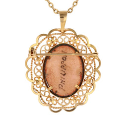 Broche Pendentif en or jaune et émail - Castafiore