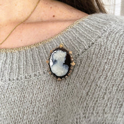Broche Pendentif en or jaune, or rose, agate et diamants - Castafiore
